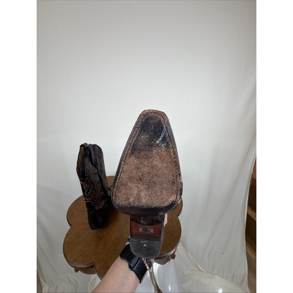 Tony Lama Womens Western Boots Ladies 6.5 Cowgirl Brown Leather Sniptoe Boots - Picture 8 of 8
